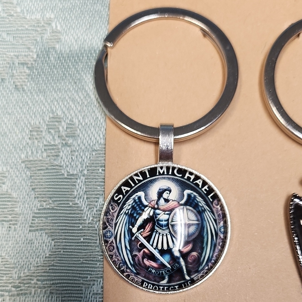 **HALF PRICE**Saint Michael Silver Keychain!